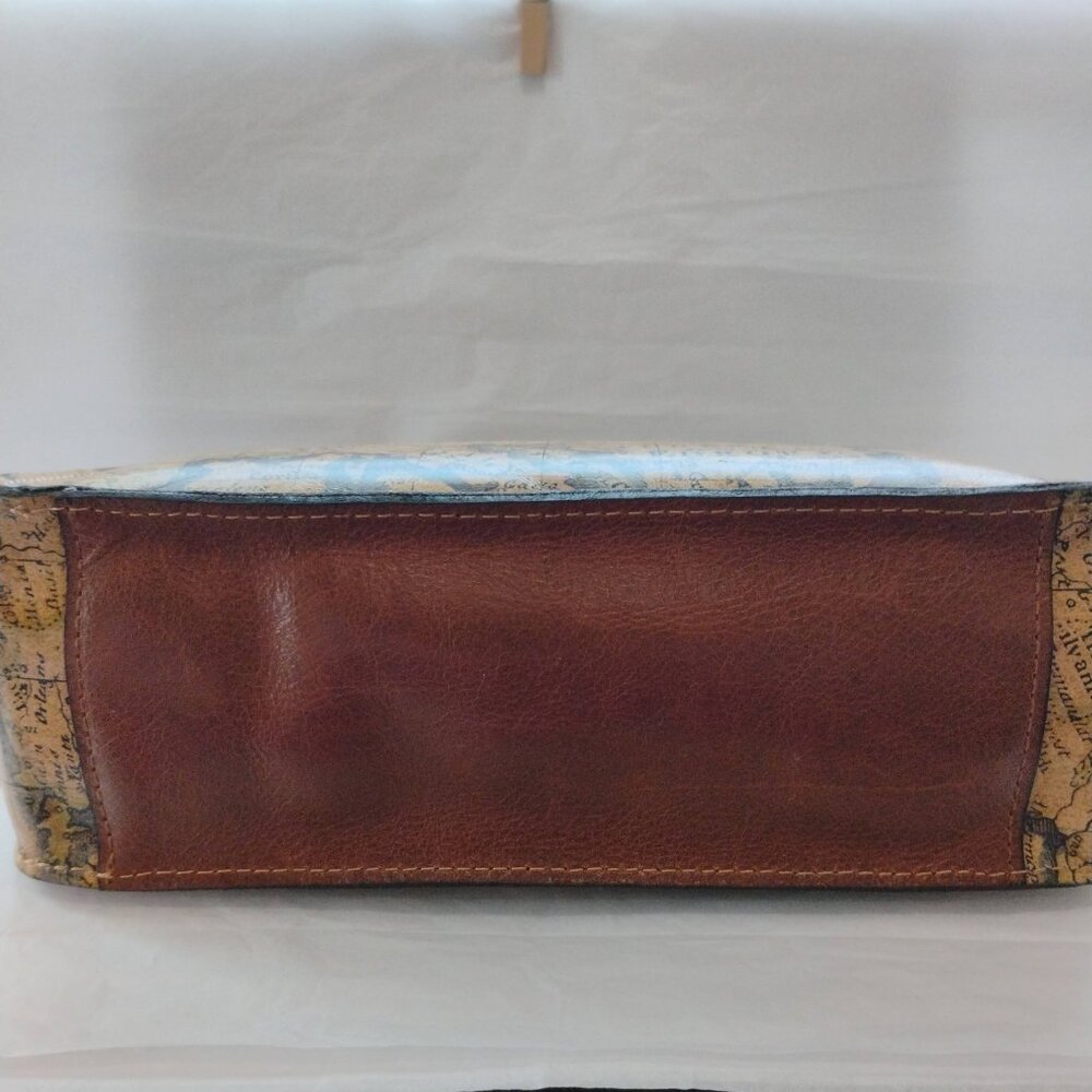 Patricia Nash Vallata Leather Adjustable Crossbody Bag European Map Print- NWT - Picture 7 of 10